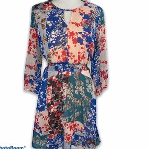 NWT from Nordstrom Floral Long sleeves mini dress